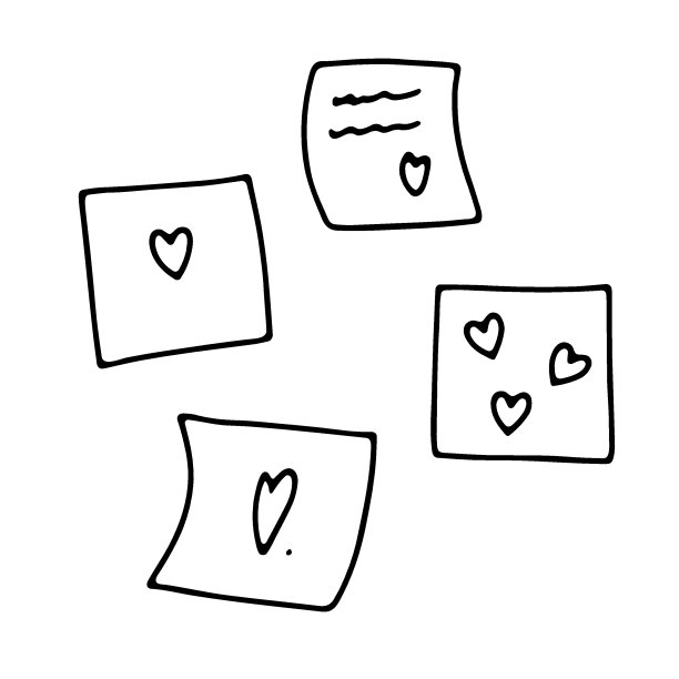 涂鸦贴纸，照片与心向量集图片下载