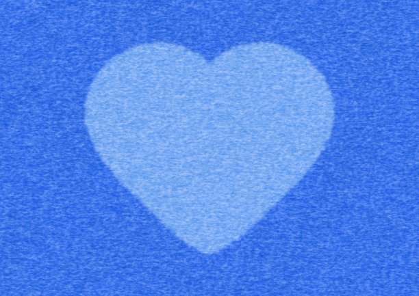 蓝色毡织物背景与一个大的心脏符号图片下载