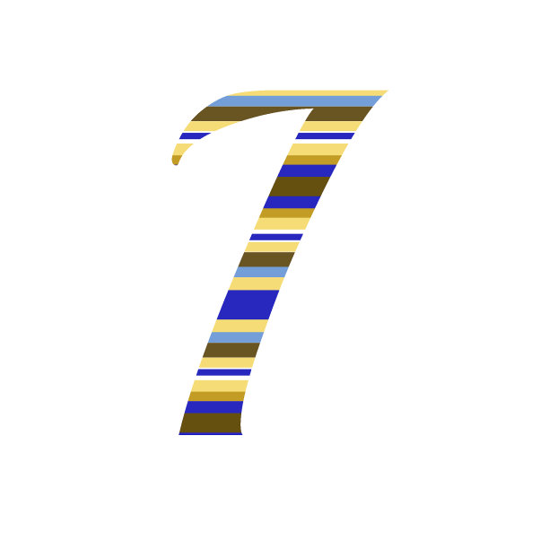 字母I由黄色、赭色、棕色、蓝色和白色条纹组成，孤立在白色背景上图片下载