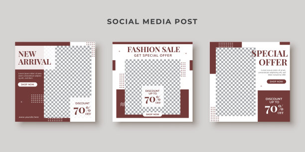 时尚的社交媒体横幅设置图片下载