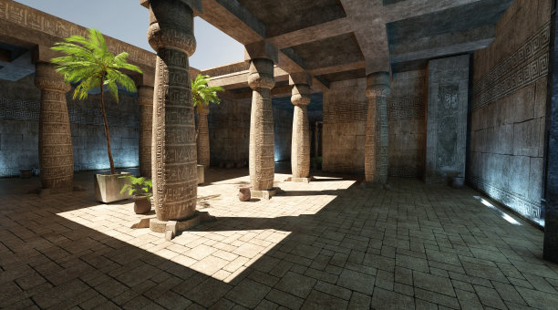 埃及神庙3D插图幻想古王国图片下载