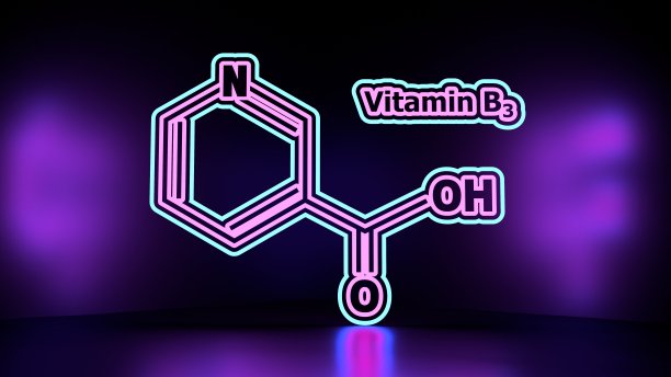 烟酸化学式。细线的风格图片下载