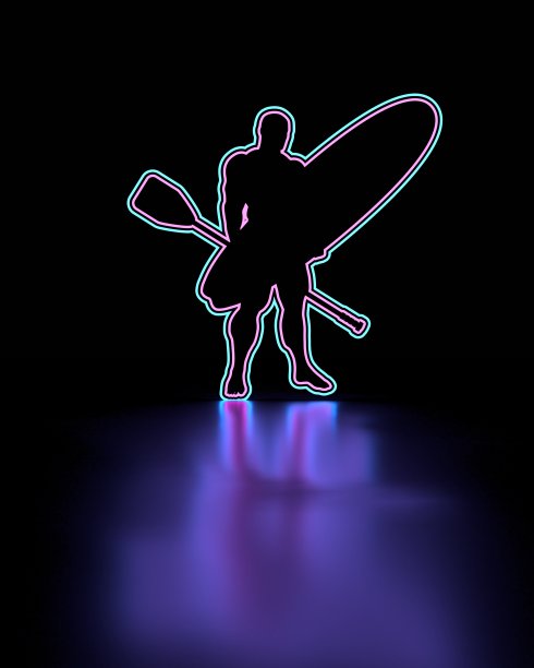 年轻男子与冲浪板摆姿势的插图图片下载