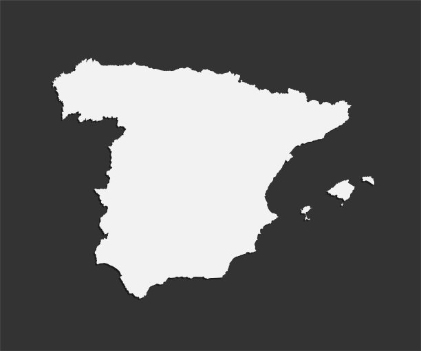 向量地图西班牙，模板欧洲大纲国家图片下载