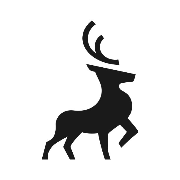 有鹿角的鹿图标。插图。图片下载