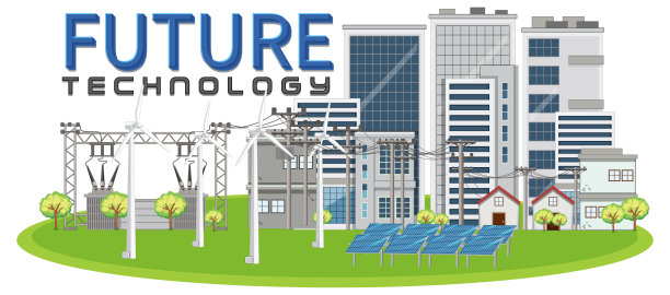 由风力涡轮机产生的绿色能源图片下载