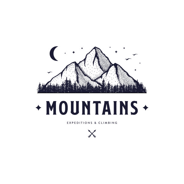 登山探险和攀登白色矢量插图图片下载