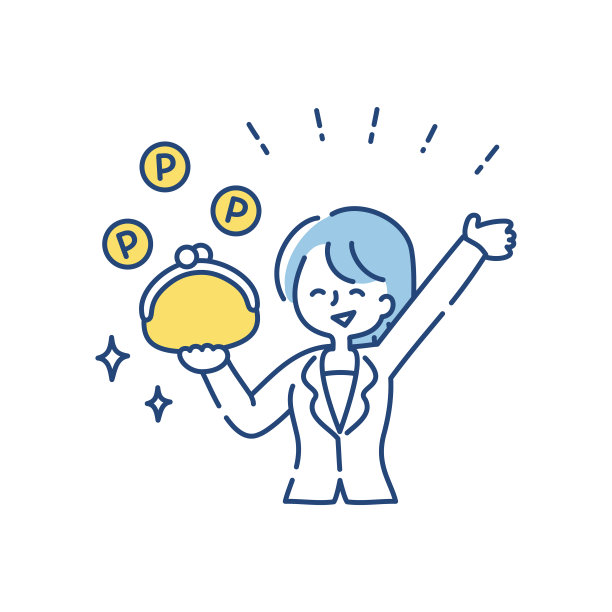 一个女人拿着一个有很多点的钱包的剪贴画。图片下载