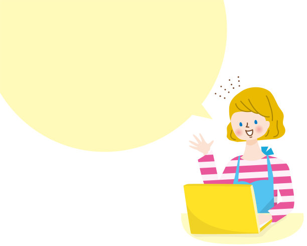 一名白人妇女微笑着操作电脑的插图素材图片下载