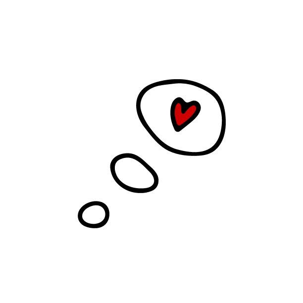 涂鸦矢量语音气泡与红色的心图片下载