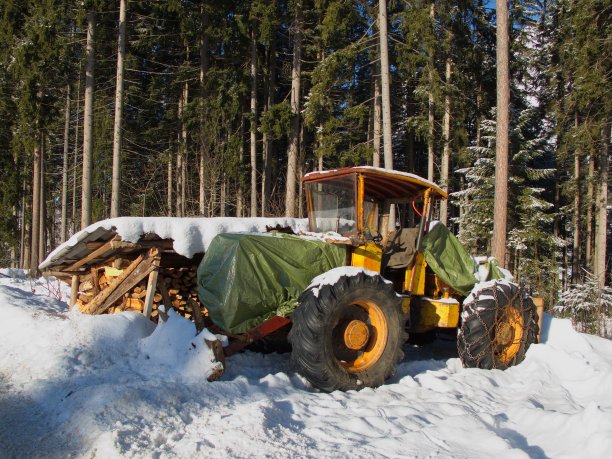 拖拉机在Ramsau am Dachstein,Styria，奥地利，欧洲图片下载
