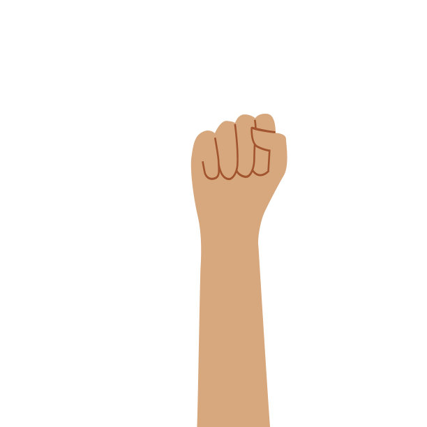 他伸出食指。白色人手的平面插图。白色背景隔离图片下载