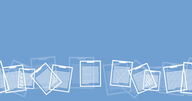 蓝色背景上的文件。文书工作的概念。业务图片下载