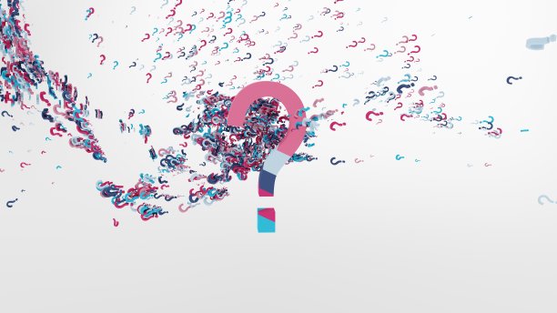 彩色问号图标的3d插图，问题和解决方案，探索符号，搜索，帮助，知识和问题抽象概念符号，查询，搜索图标和测验符号，3d渲染图片下载