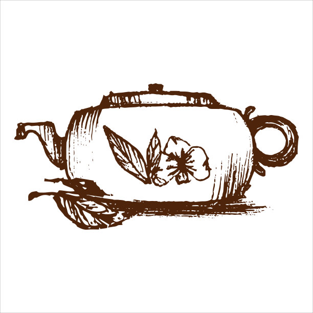 茶具矢量草图。水壶涂鸦图标矢量手绘。矢量手绘。茶叶店的横幅。设计绿茶卡片。草图图形说明。图片下载