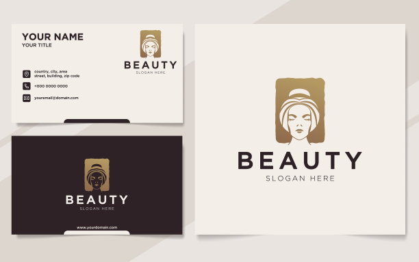 奢侈美女标志和名片模板图片下载