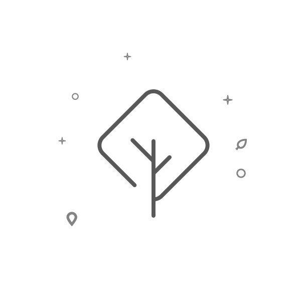 菱形树简单的矢量线图标。树标志孤立在白色背景。可编辑的中风图片下载