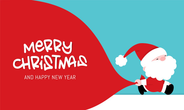 色彩鲜艳明亮的圣诞贺卡图片下载