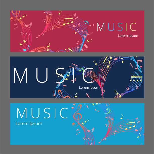 一套情人节网页横幅或贺卡。向量图片下载