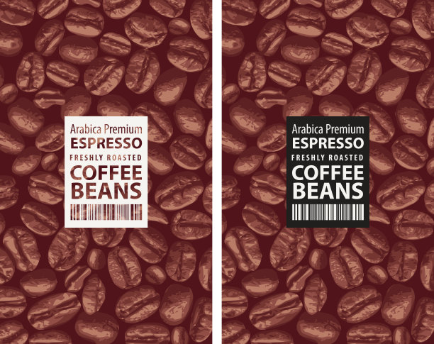 新鲜烘焙咖啡豆的标签或横幅图片下载