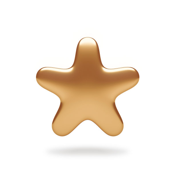 星号金色图标符号或金属金星评级标志标志设计和高级装饰奖插图元素隔离在白色背景与光泽的圣诞节庆祝。3 d渲染。图片下载