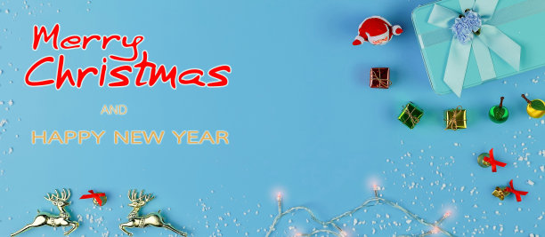 圣诞封面横幅为社交媒体或其他背景，与文本圣诞快乐和新年。图片下载