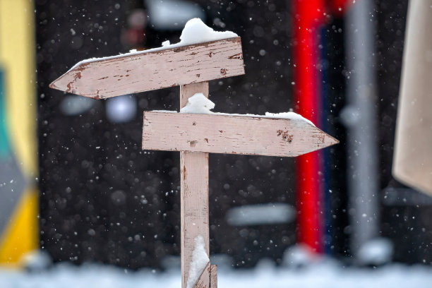 雪木空白箭头标志彩色模糊的背景图片下载