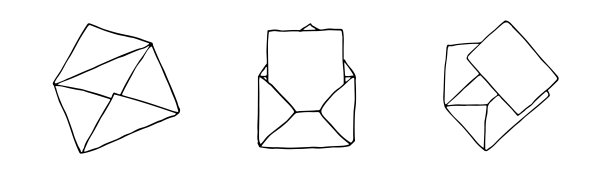 邮件图标收集，打开信封，电子邮件符号。素描字母集。手绘涂鸦卡通风格。信图标图片下载