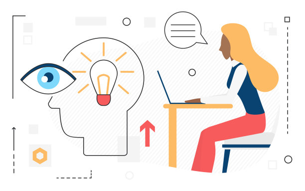 女商人用笔记本电脑工作，头脑风暴创造性的商业想法启动图片下载