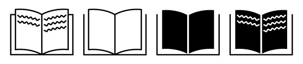 一套书的图标。设计在填充，轮廓，线和笔画风格图片下载