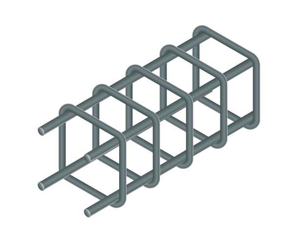等距矢量插图系钢筋笼孤立在白色背景。现实的钢筋图标。建筑钢筋。用于加固混凝土的钢筋。建筑材料。图片下载