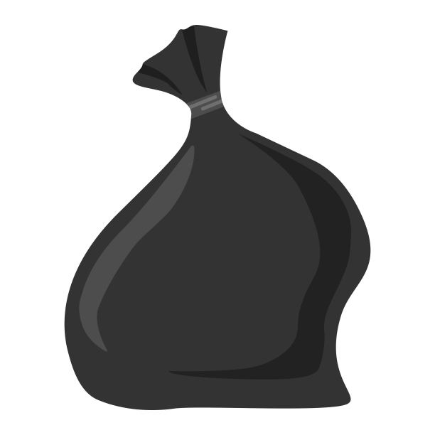 垃圾垃圾袋矢量塑料图标。垃圾桶卡通插图设计图片下载