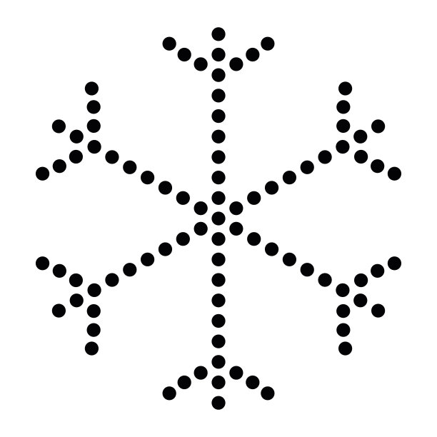 简单的黑色点雪花。矢量图标。圣诞与冬季主题图片下载