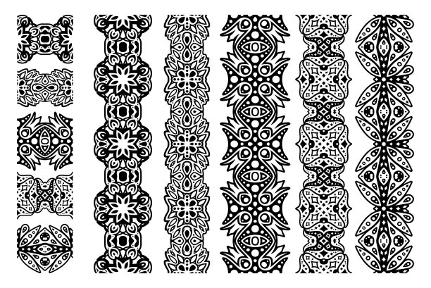 部落纹身艺术与复古画笔图片下载