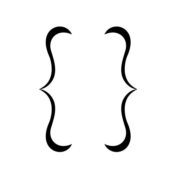 花括号图标为图形设计隔离在白色背景上，括号符号元素。矢量图图片下载