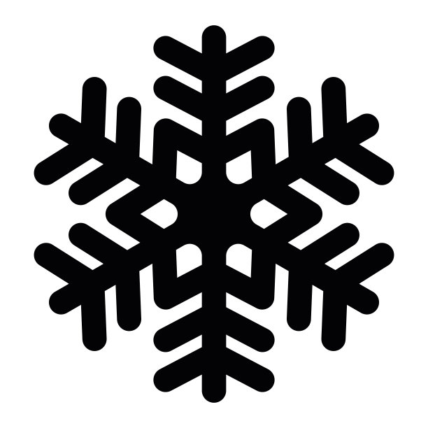 雪花图标。圣诞节和冬天的主题。简单的平面黑色插图与圆角的白色背景图片下载