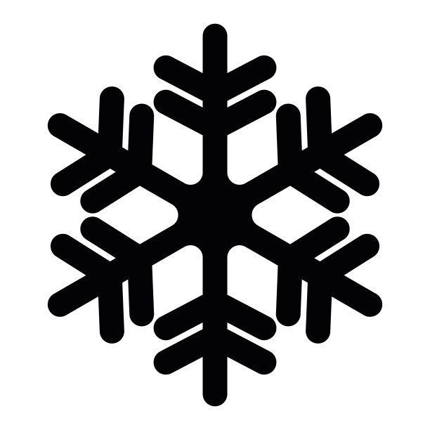 雪花图标。圣诞节和冬天的主题。简单的平面黑色插图与圆角的白色背景图片下载