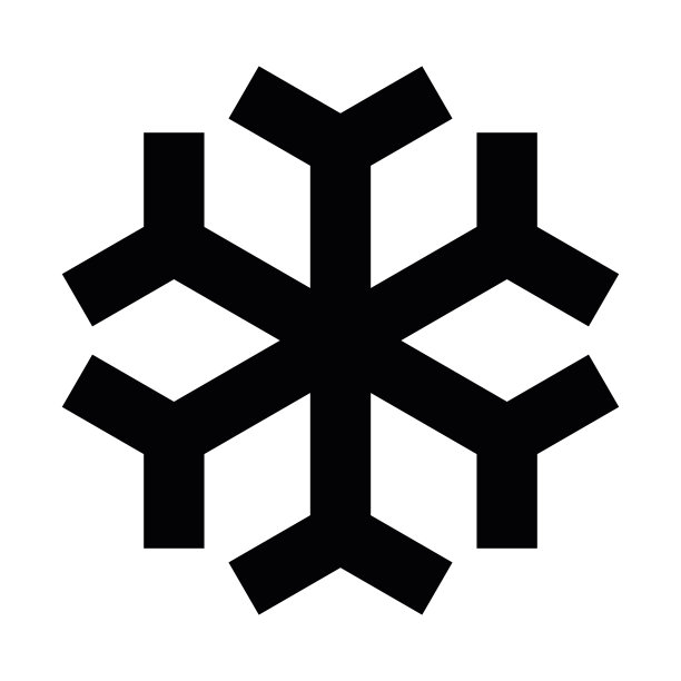 简单的黑色冬季雪湖。圣诞节矢量图标图片下载