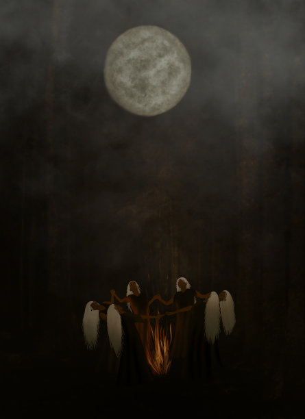 月光下跳舞的女巫图片下载