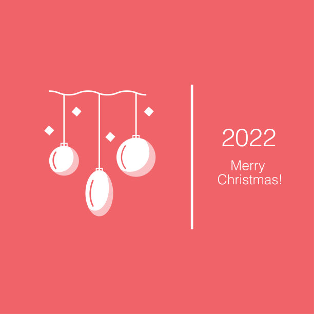 2022年新年海报。白色文字，红色背景。极简主义潮流的品牌，旗帜，封面，卡片。矢量图图片下载