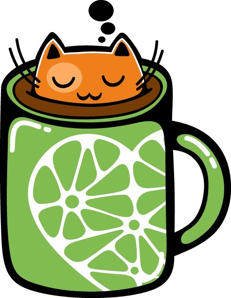 咖啡杯里有只红猫。图片下载