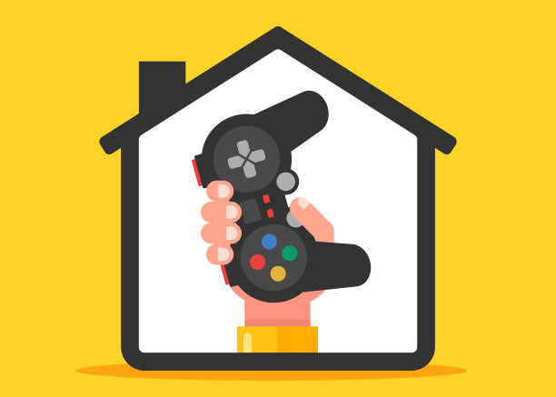 在家玩电脑游戏。手握操纵杆图片下载