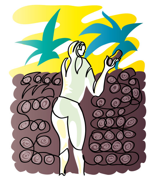 一线条图的概念收割柴火为冬季。图片下载