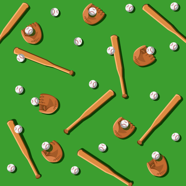 棒球图案背景矢量插图图片下载