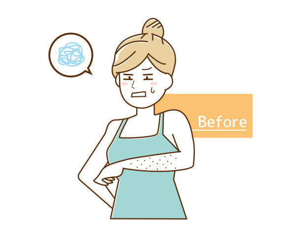 矢量插图的一个女人做脱发。图片下载