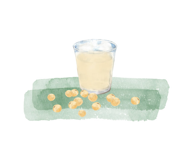 水彩大豆和豆浆图片下载