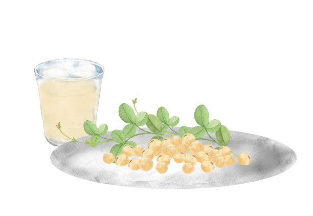 水彩大豆和豆浆图片下载