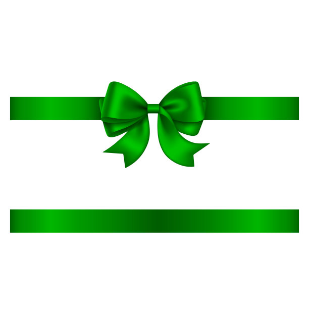 绿色蝴蝶结和丝带图片下载