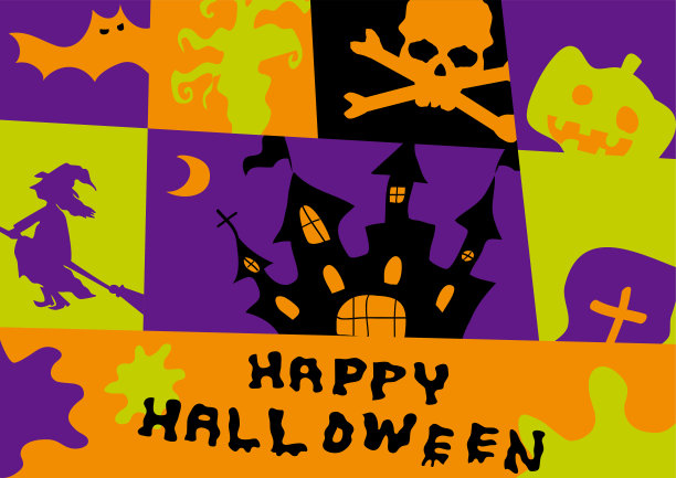 万圣节图标的插图万圣节的背景图片下载