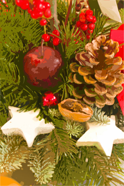 圣诞背景布置插图图片下载